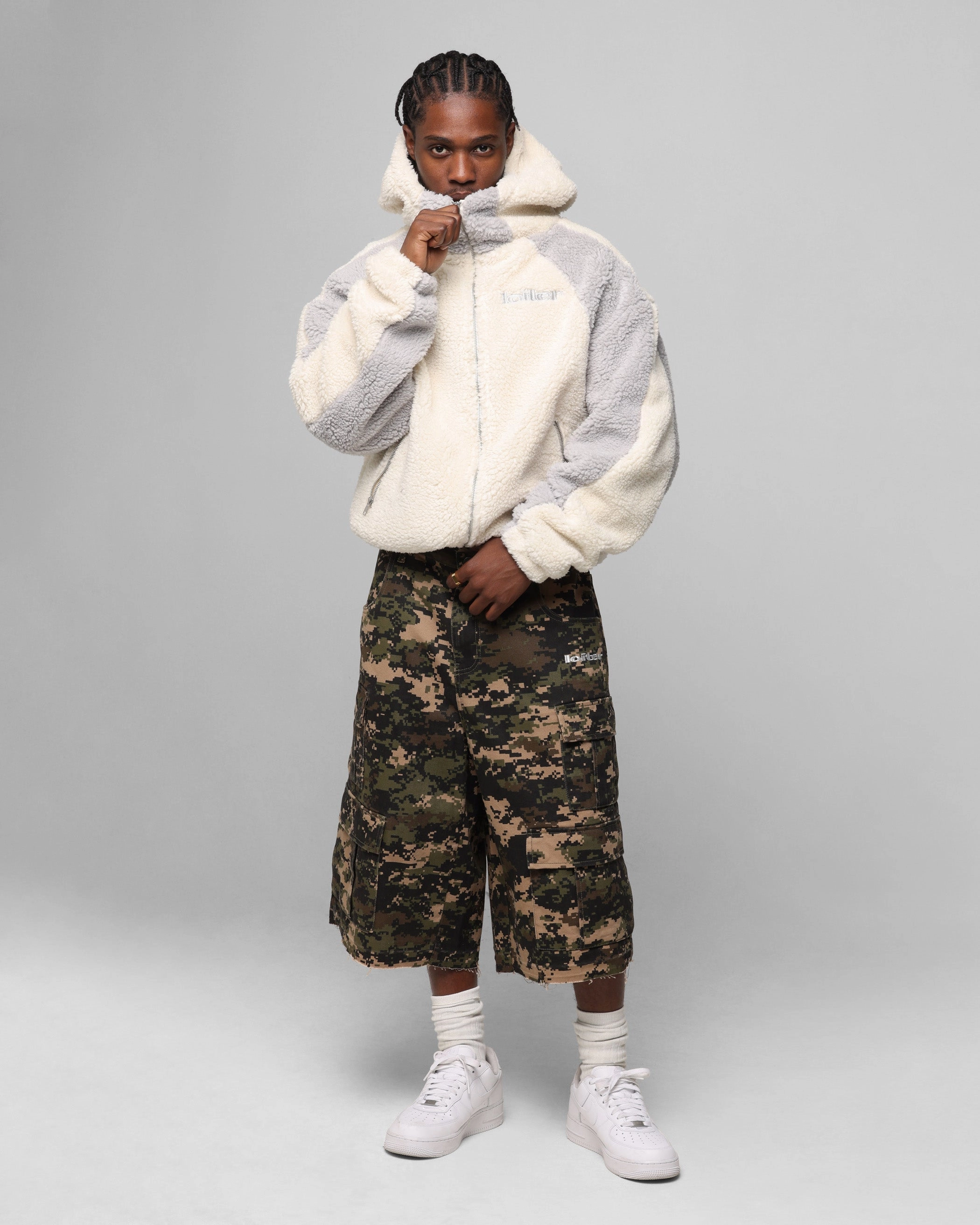 Loiter Speedway Fleece Jacket Stone Office Casual Outdoor Layer