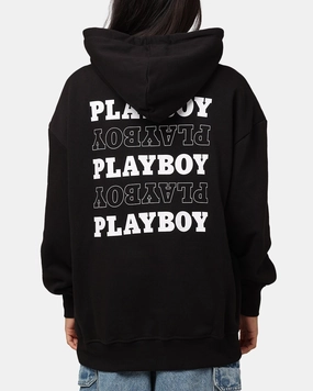 Playboy Stack Original Hoodie Black Weatherproof Shell