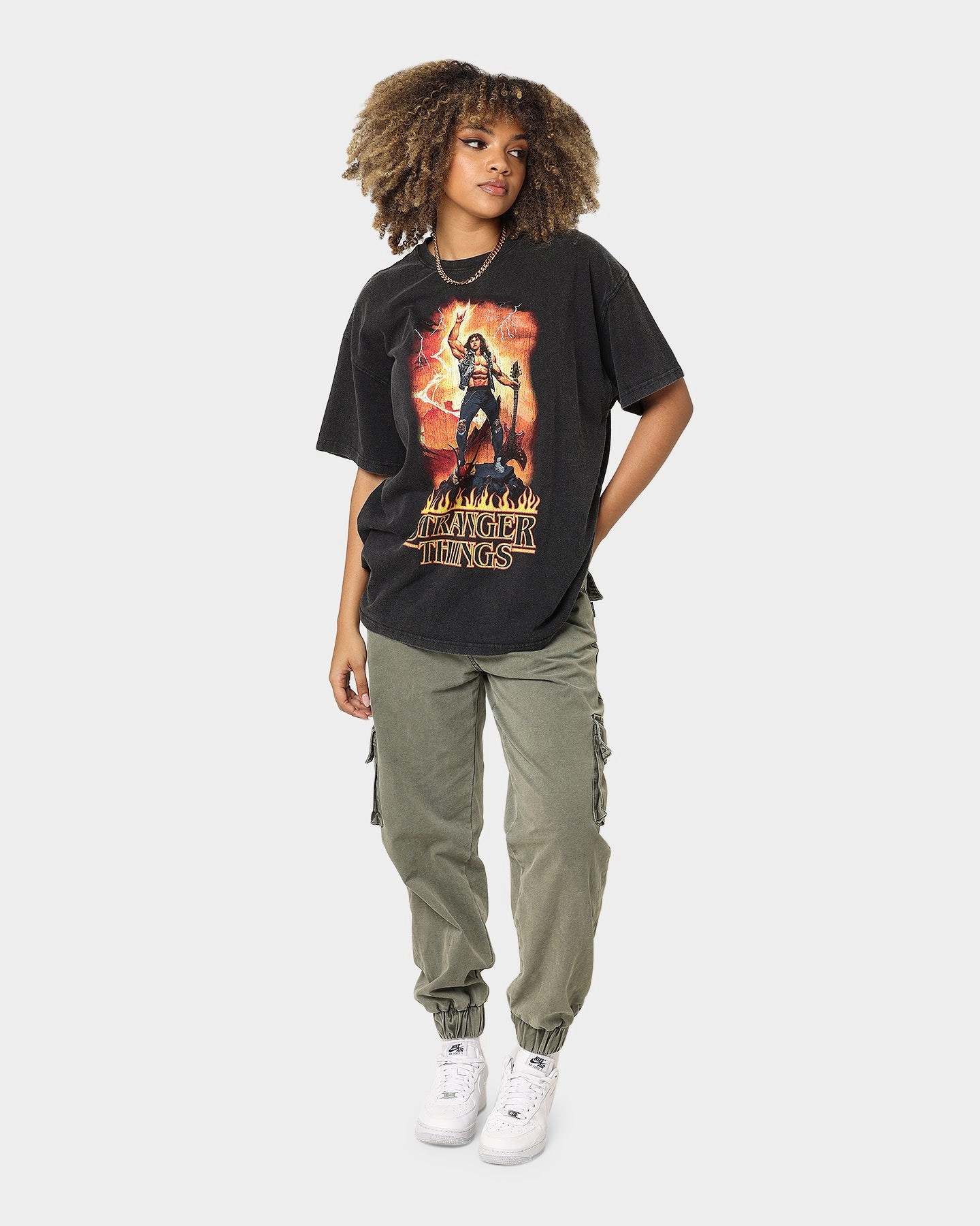 Goat Crew X Stranger Things Metal Vintage T-Shirt Vintage Black Machine washable Perfect Style