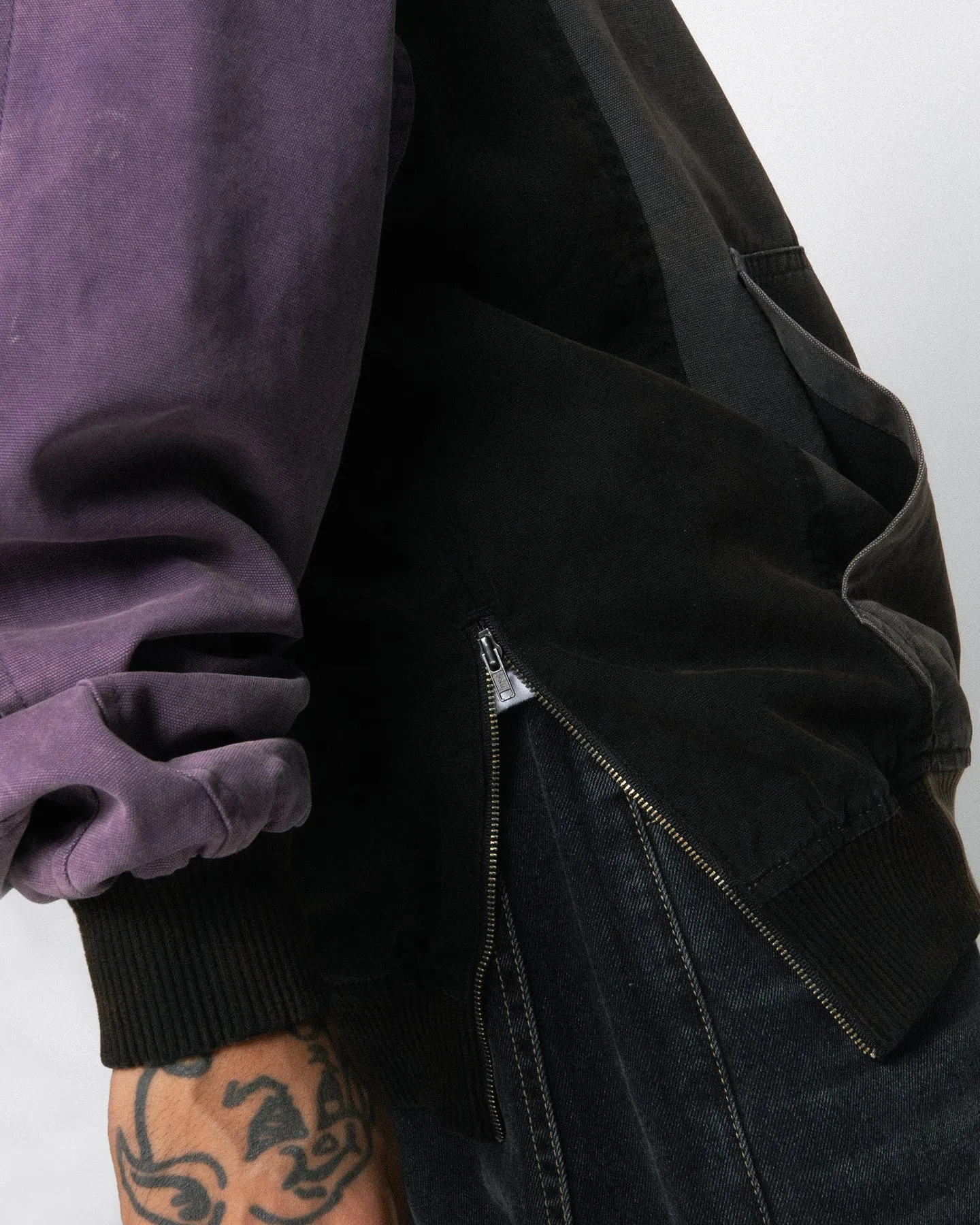Loiter Splinter Hoodie Charcoal/Purple Relaxed Cut Slim Silhouette
