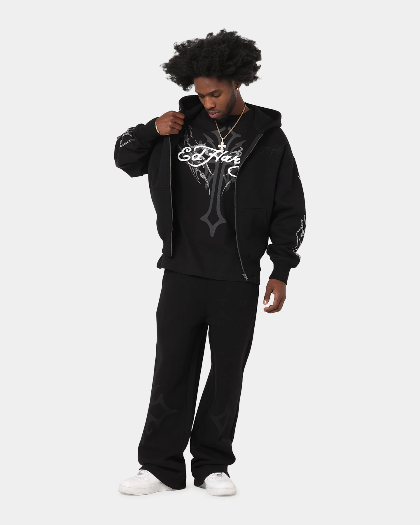Ripstop Reinforcement Flex Fit Ed Hardy Trinity Sweatpants Black