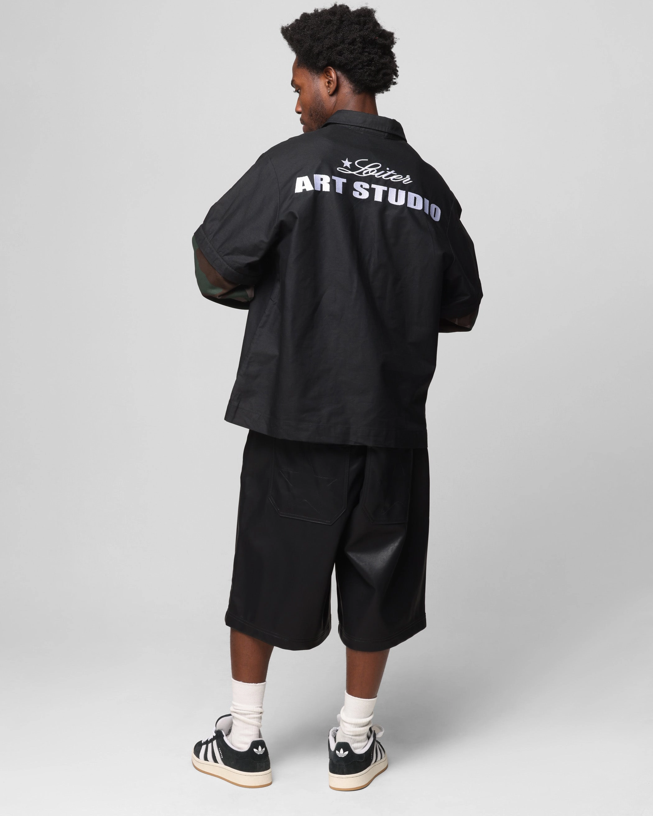 No Bulk Layering System Outerwear Companion Loiter Art Studio Work Shirt Black/Camo