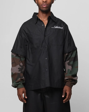 Sustainable Material Loiter Art Studio Work Shirt Black/Camo