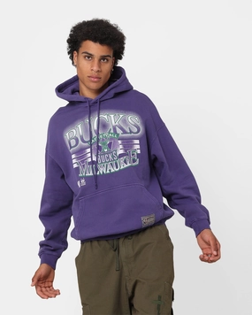Articulated Seams Abrasion resistant Mitchell & Ness Milwaukee Bucks Glow Arch Hoodie Purple