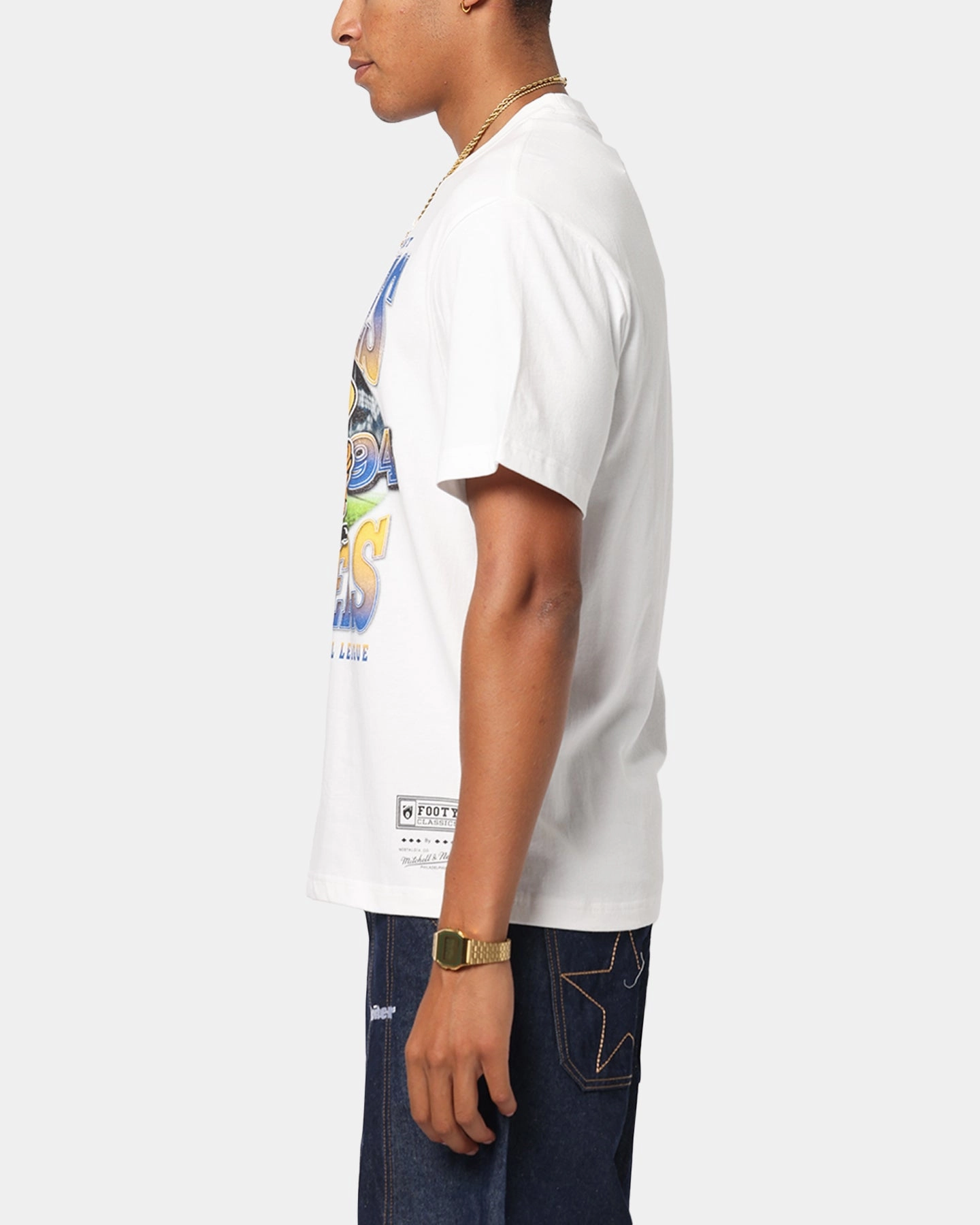 Mitchell & Ness West Coast Eagles  Mascot T-Shirt Vintage White Layered Wear