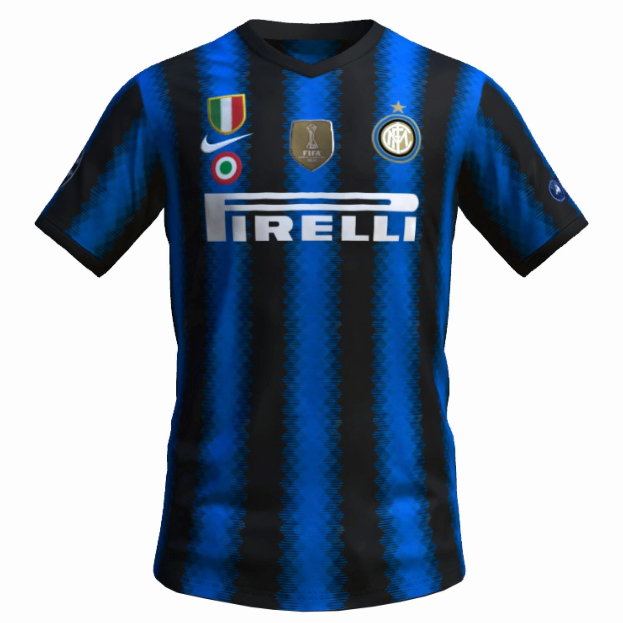 2010/11 Inter Milan Home Jersey with full patches Ventilation Mesh Panel