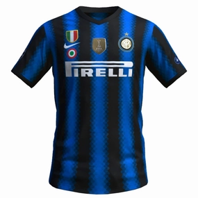 2010/11 Inter Milan Home Jersey with full patches Ventilation Mesh Panel