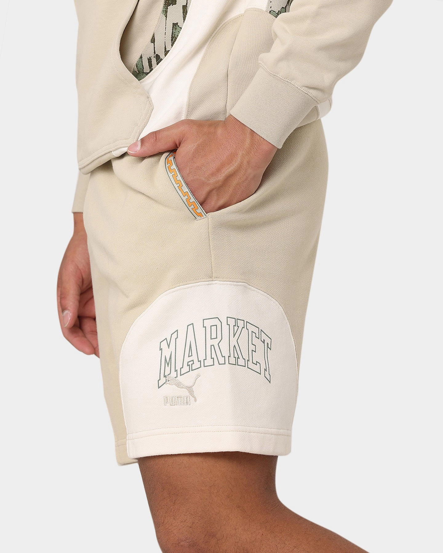 PUMA X MARKET Trek Ready Knit Shorts Putty Versatile Wear Mid - rise