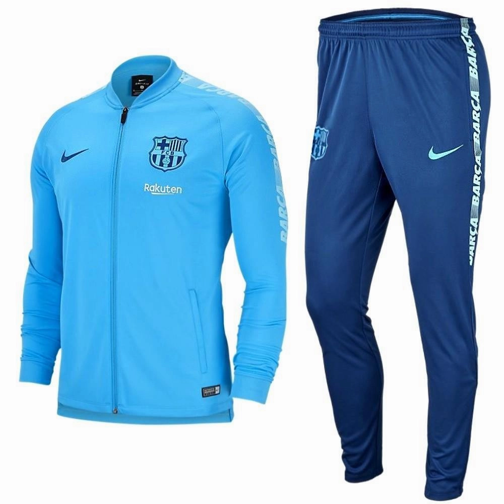 MoistureManagement Fabric QuickDry Material FC Barcelona soccer presentation Tracksuit light blue 2019 - Nike