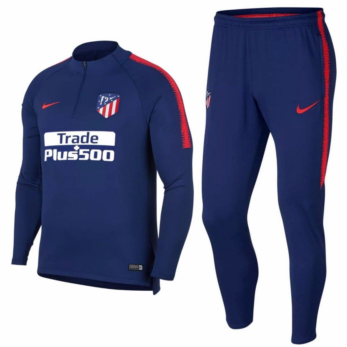 buckle Atletico Madrid Blue Technical Training Soccer Tracksuit 2018/19 - Nike