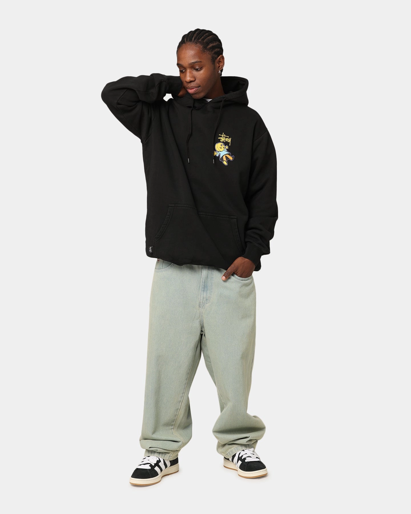 St??ssy Dollie Fleece Hoodie Pigment Black Button-up