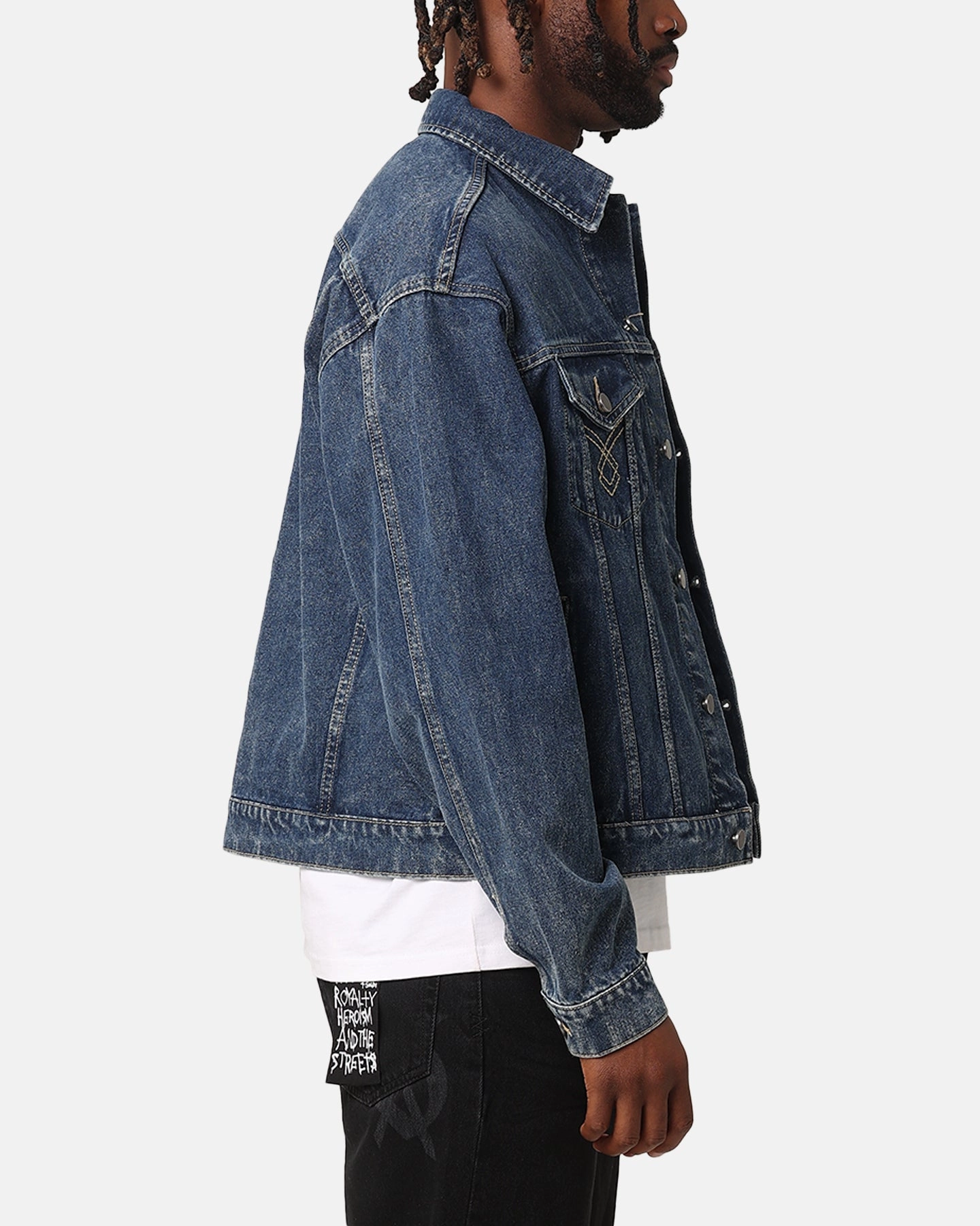 Breathable Comfort Closet XXIII Classic Trucker Denim Jacket Mid Blue