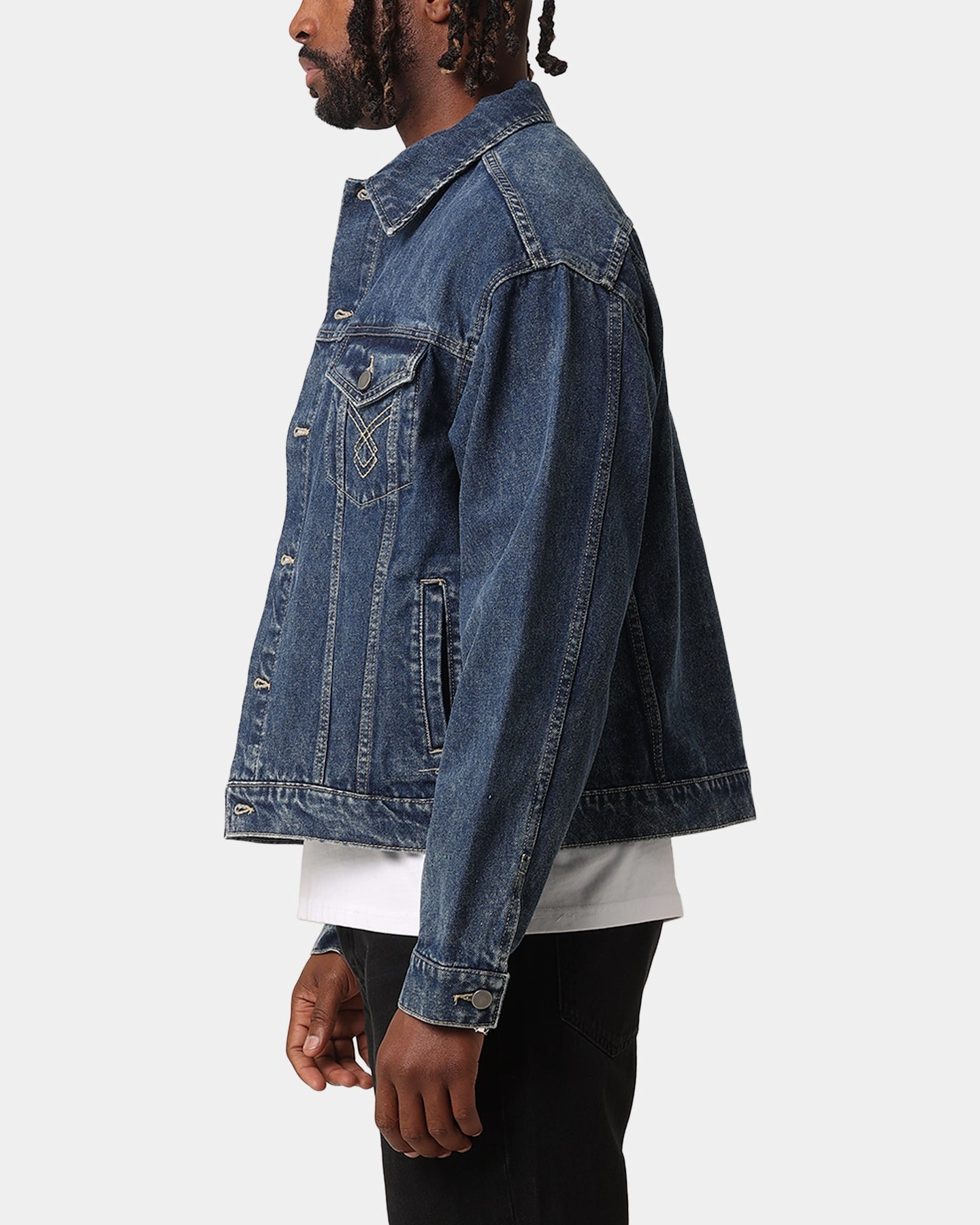 Disseminate Perfection XXIII Classic Trucker Denim Jacket Mid Blue