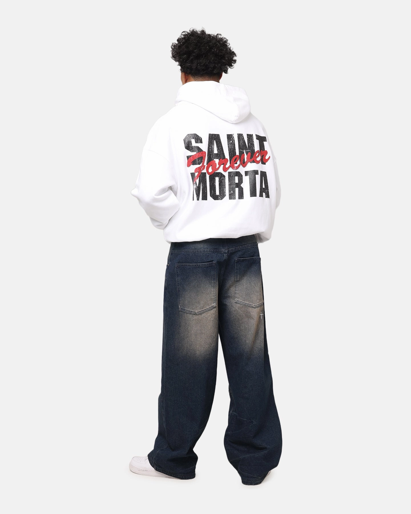 Saint Morta Forever Boxy Hoodie White European style museum visit