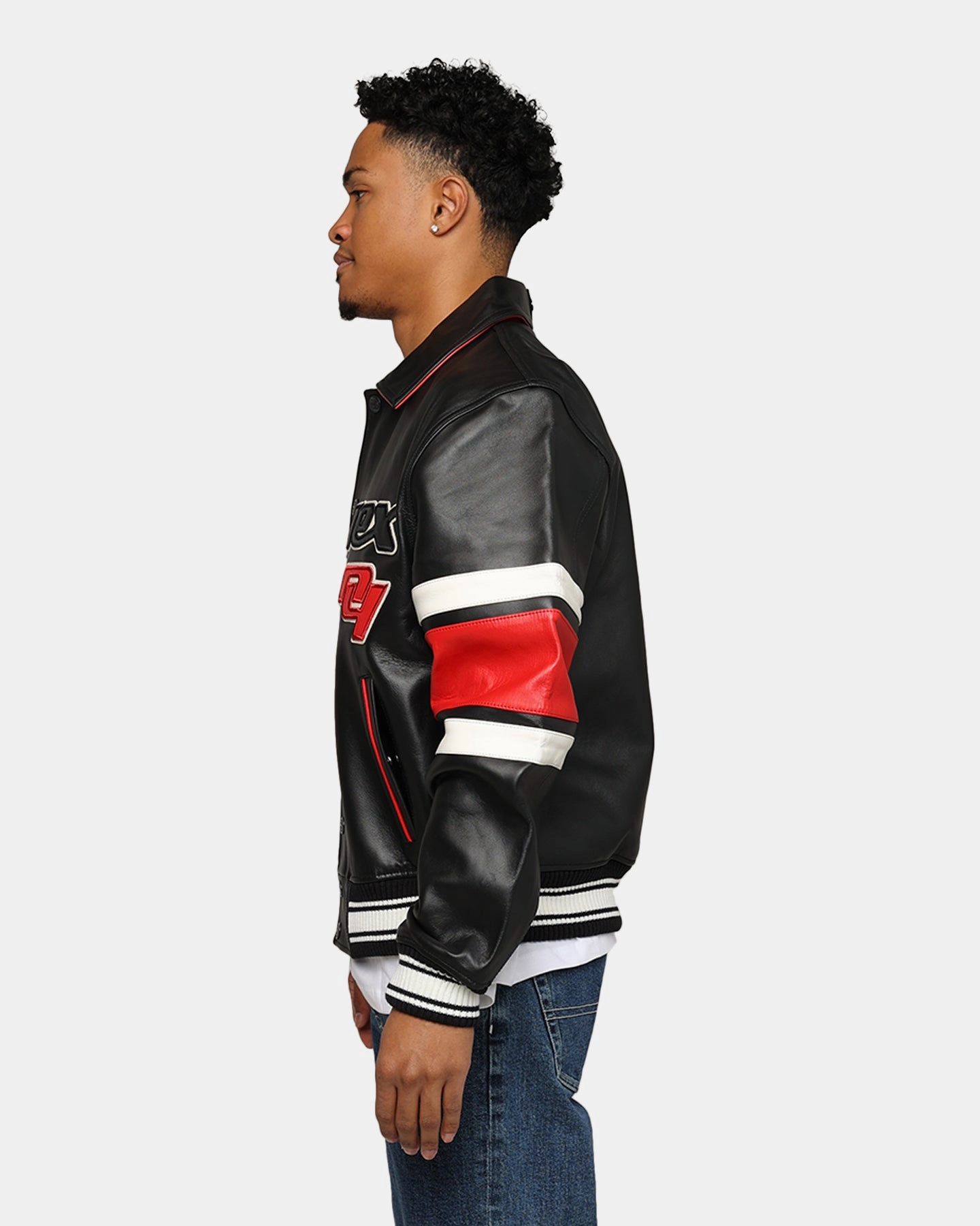 Slide Strap Waistband Flexible Hood Avirex Legend Jacket Black