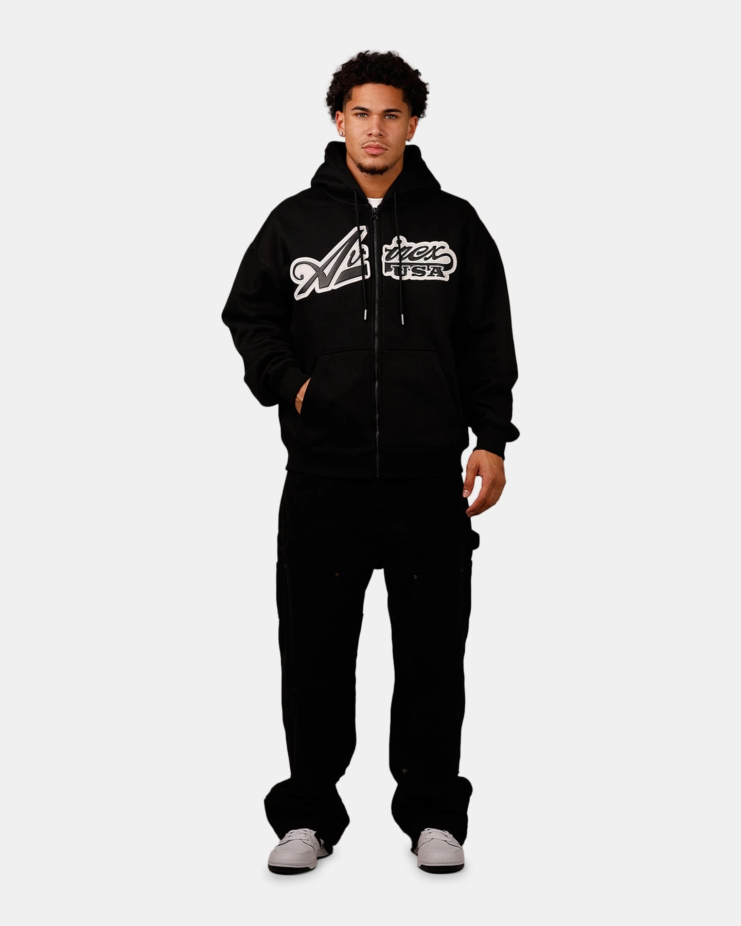 Functional Outerwear Expose Avirex Script Full Zip Hoodie Black