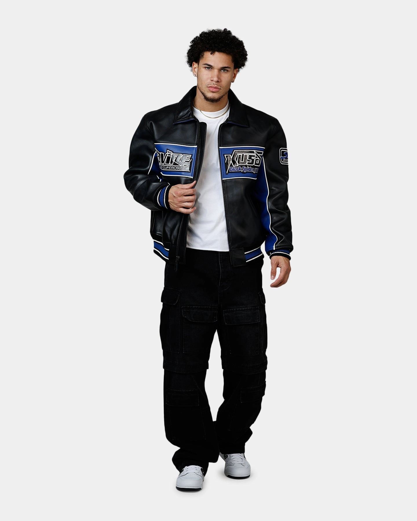 Weather Resistant Coating Avirex Spider Racing Jacket Black/Blue