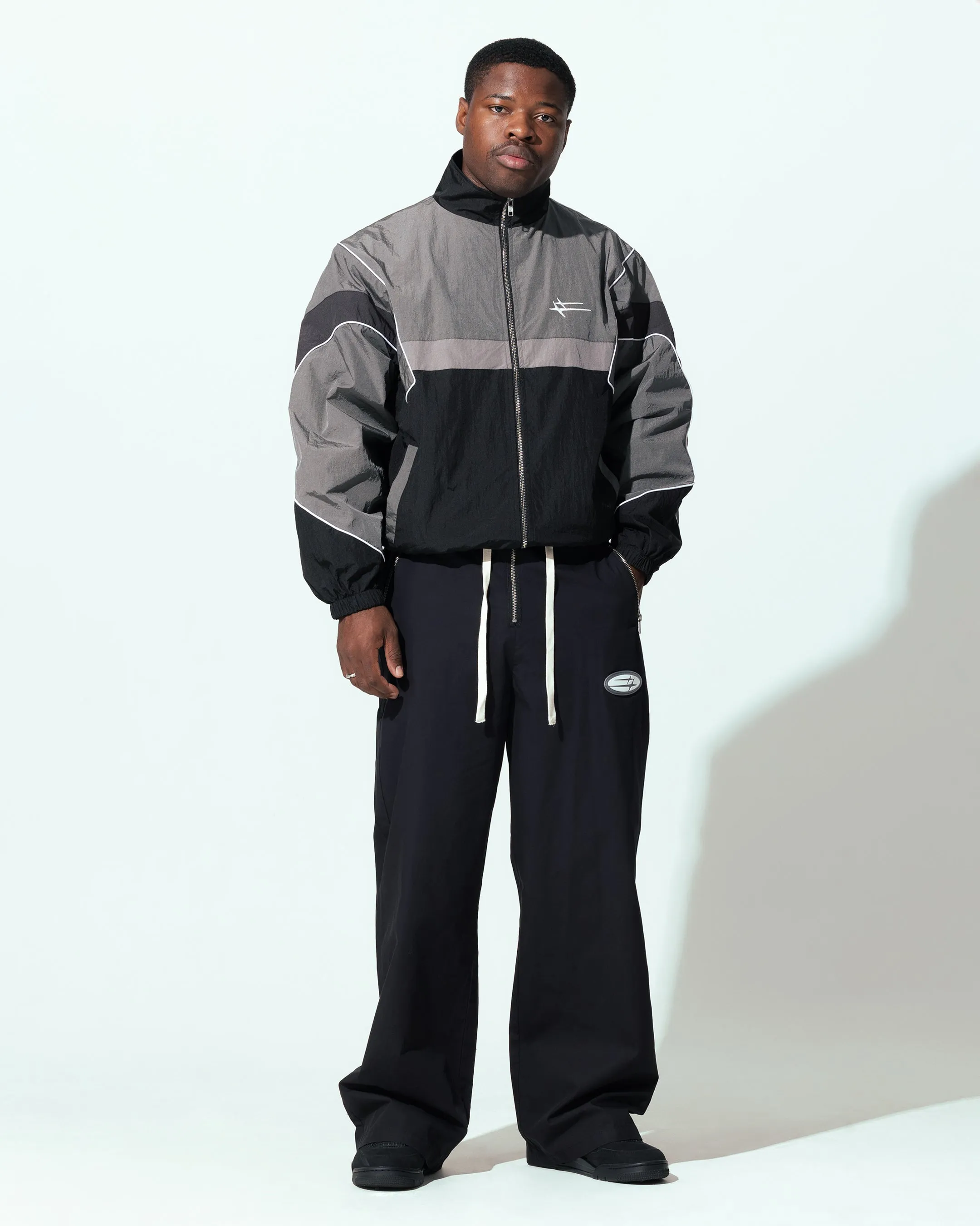 Discount Loiter Axel Track Jacket Black/Grey