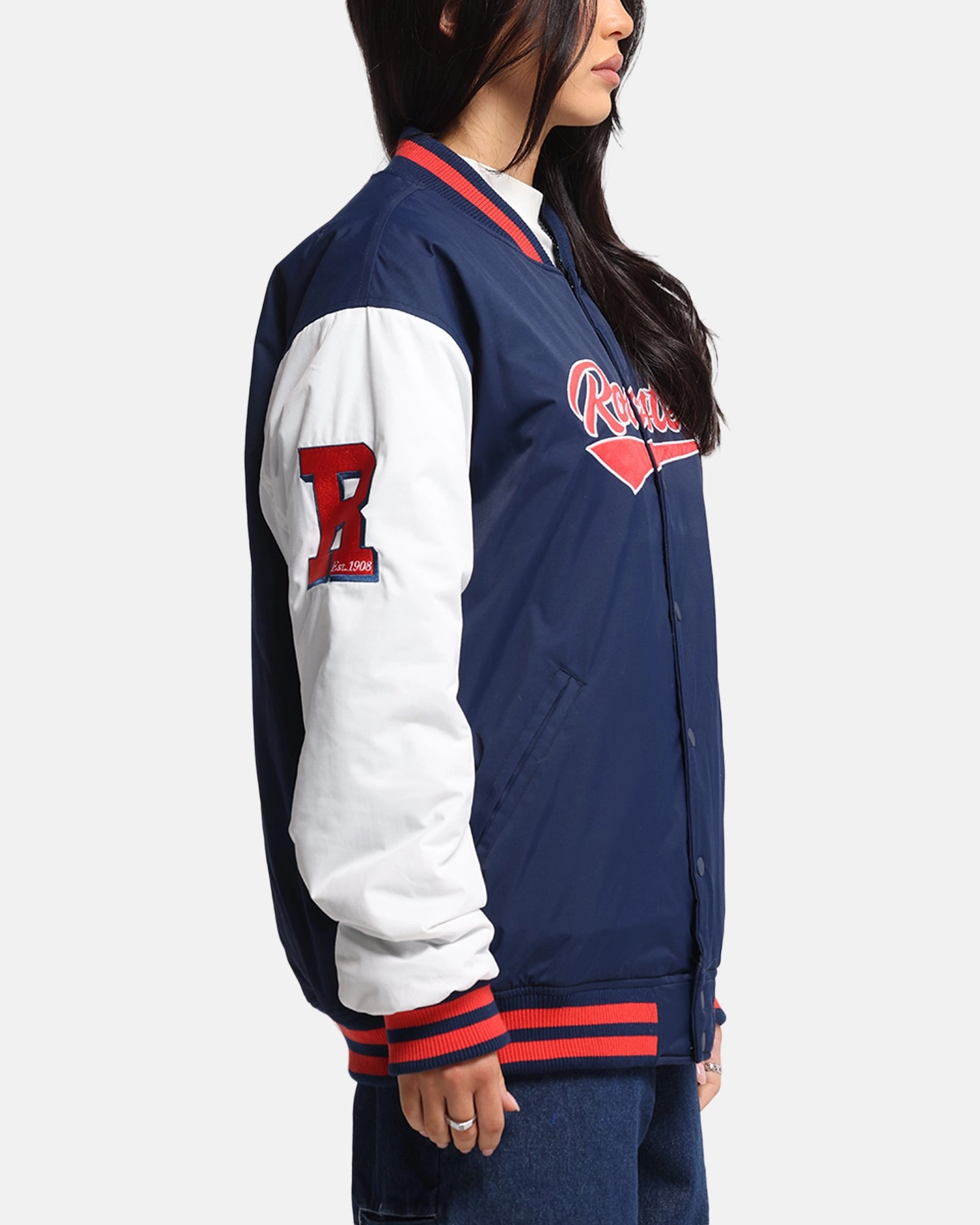 Bleacher Athletic Sydney Roosters NRL 1908 Baseball Varsity Jacket Official Team Colour Wrinkle Resistant Reinforced Stitching