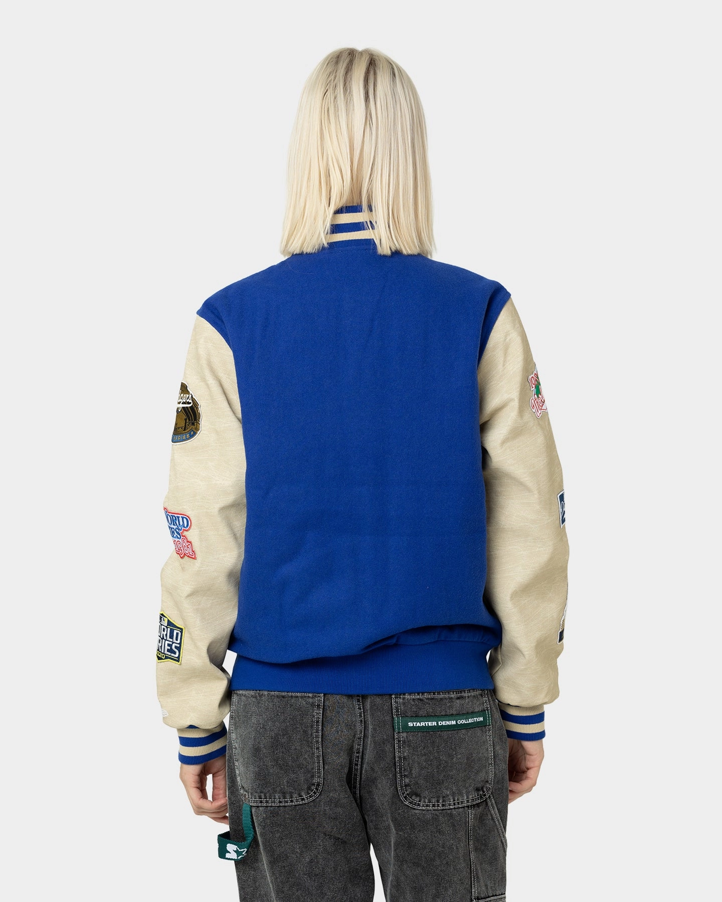 belt New Era Los Angeles Dodgers MLB World Series Varsity Jacket Blue