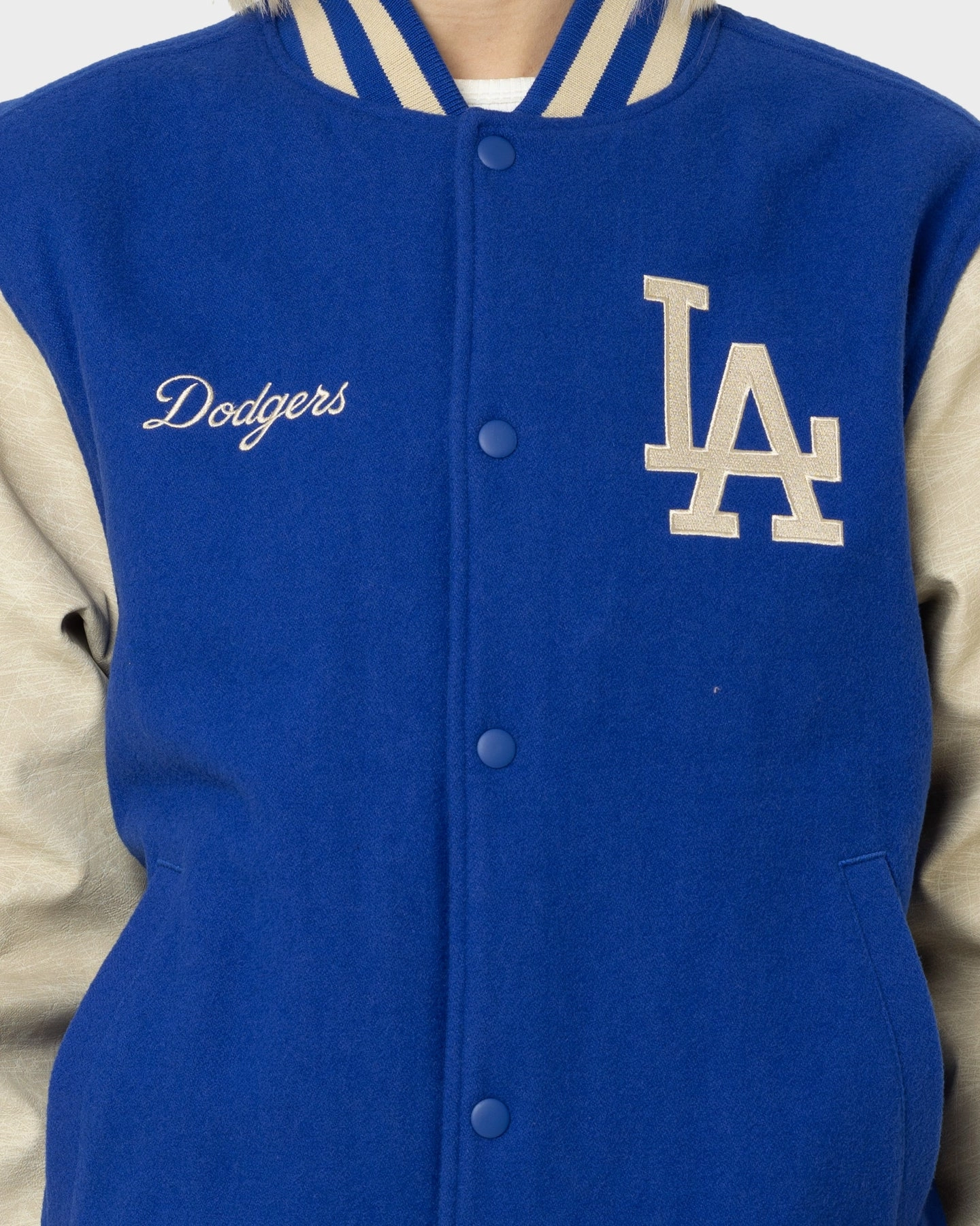 Compressed Packaging All Season New Era Los Angeles Dodgers MLB World Series Varsity Jacket Blue