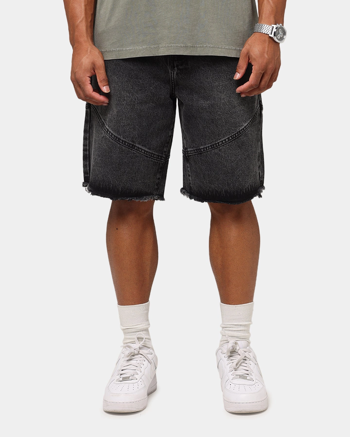 Quick Dry Material Quick Change Friendly Saint Morta Armoury Baggy Denim Shorts Black Shadow