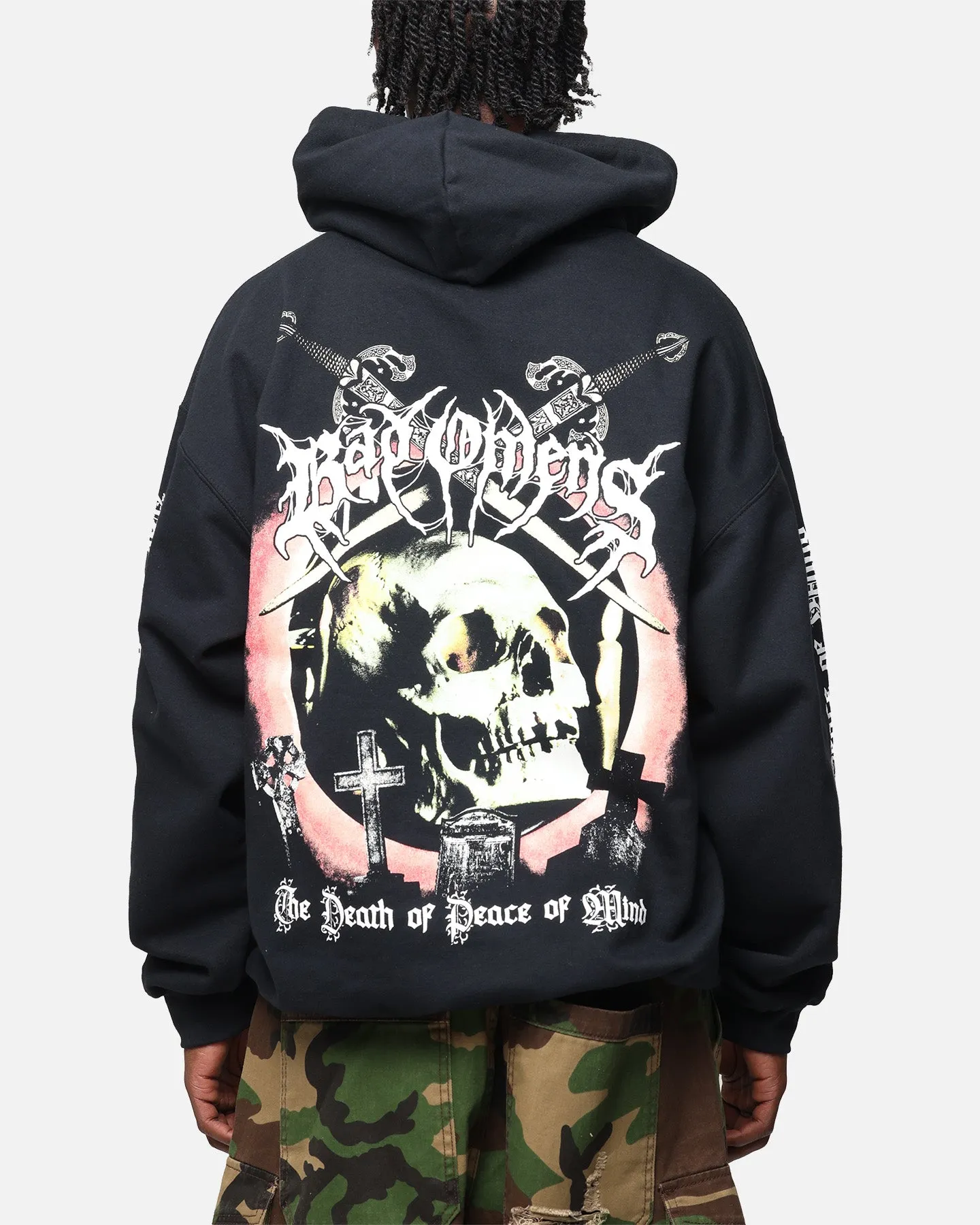 Bad Omens Skull Grave Hoodie Black High Neck Protection