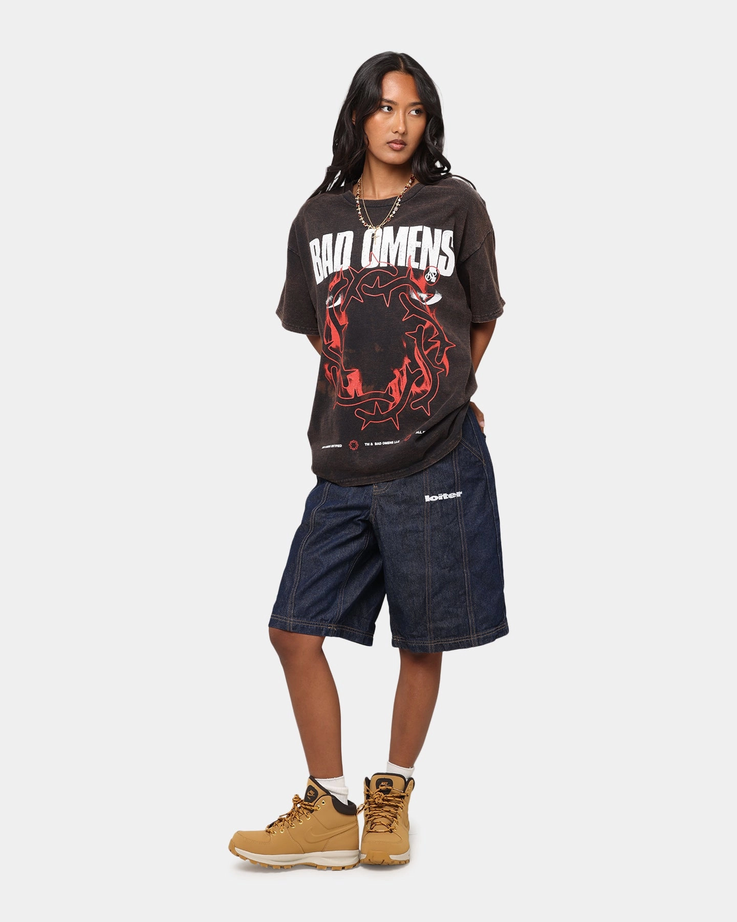 Bad Omens Flame Symbol T-Shirt Black Vintage Layered Wear