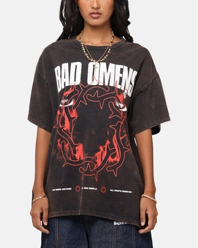 Smart Casual Bad Omens Flame Symbol T-Shirt Black Vintage