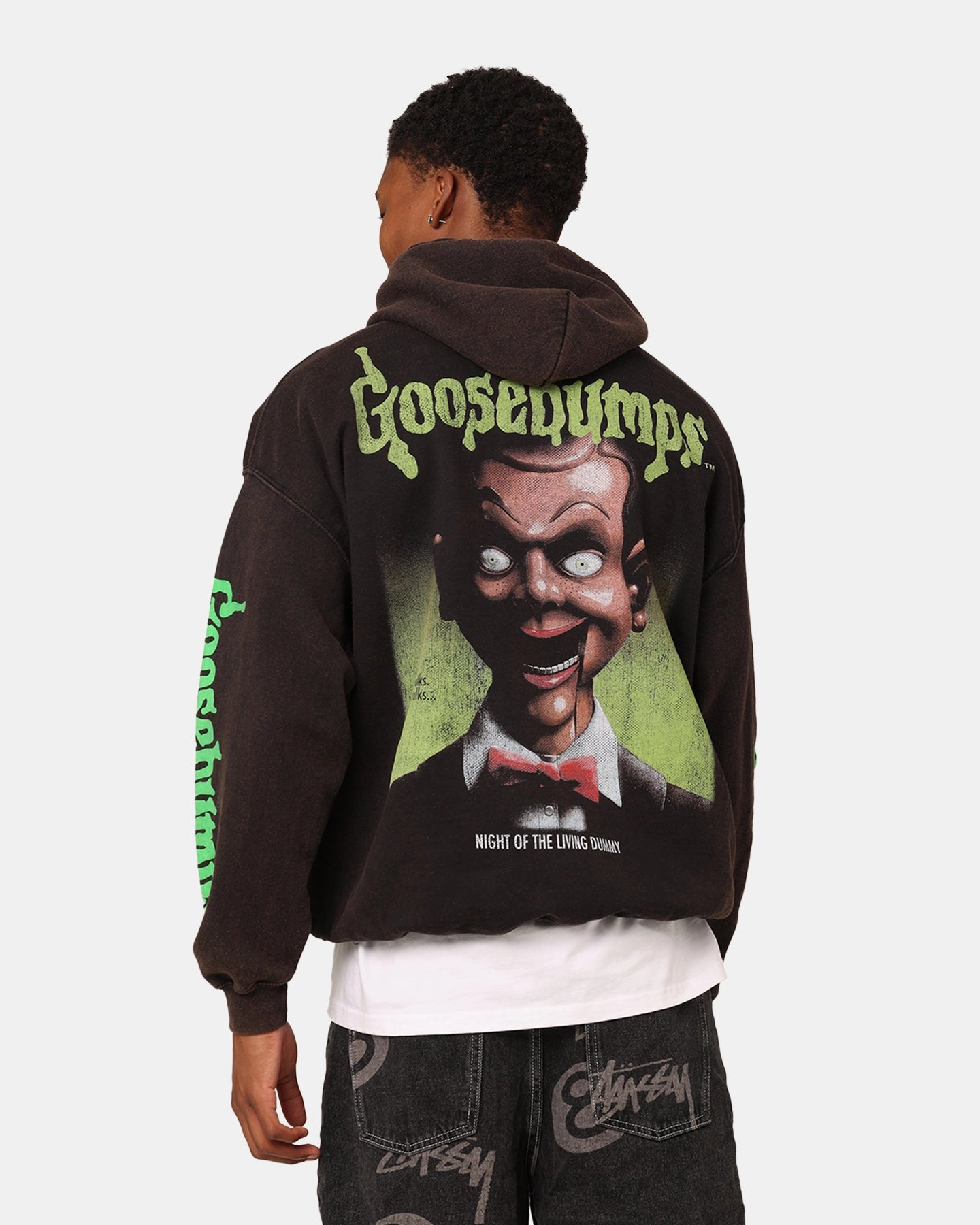 American Thrift X Goosebumps Living Dummy Hoodie Washed Charcoal Status Ultra Thin Insulation