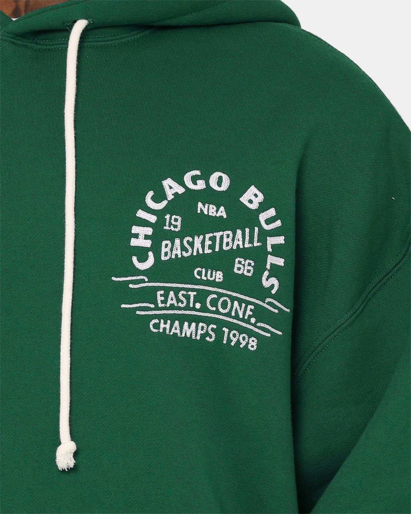 Mitchell & Ness Chicago Bulls Letterman Hoodie Malachite Green Easy Fit