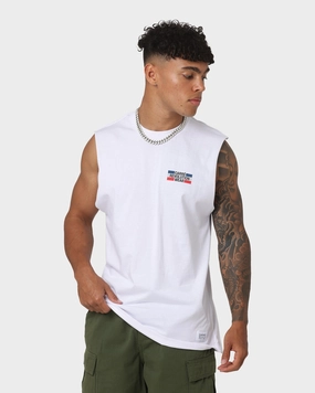 Carre Carr??-CRV Muscle T-Shirt White Bright and Bold