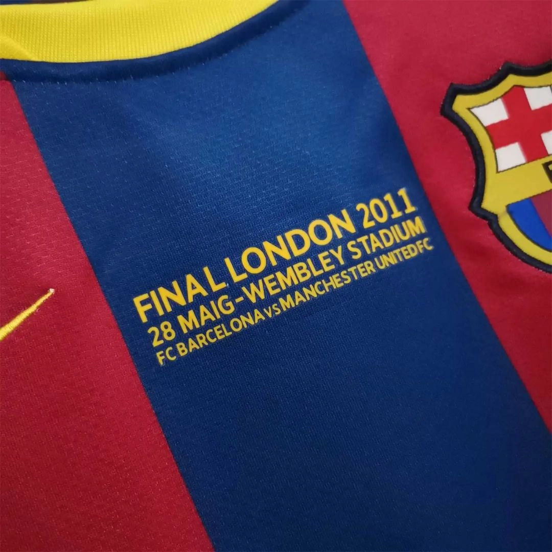 Tear Resistant Fabric Ventilated Mesh Panel Barcelona FC 2010/11 Champions League Final Jersey Messi 10