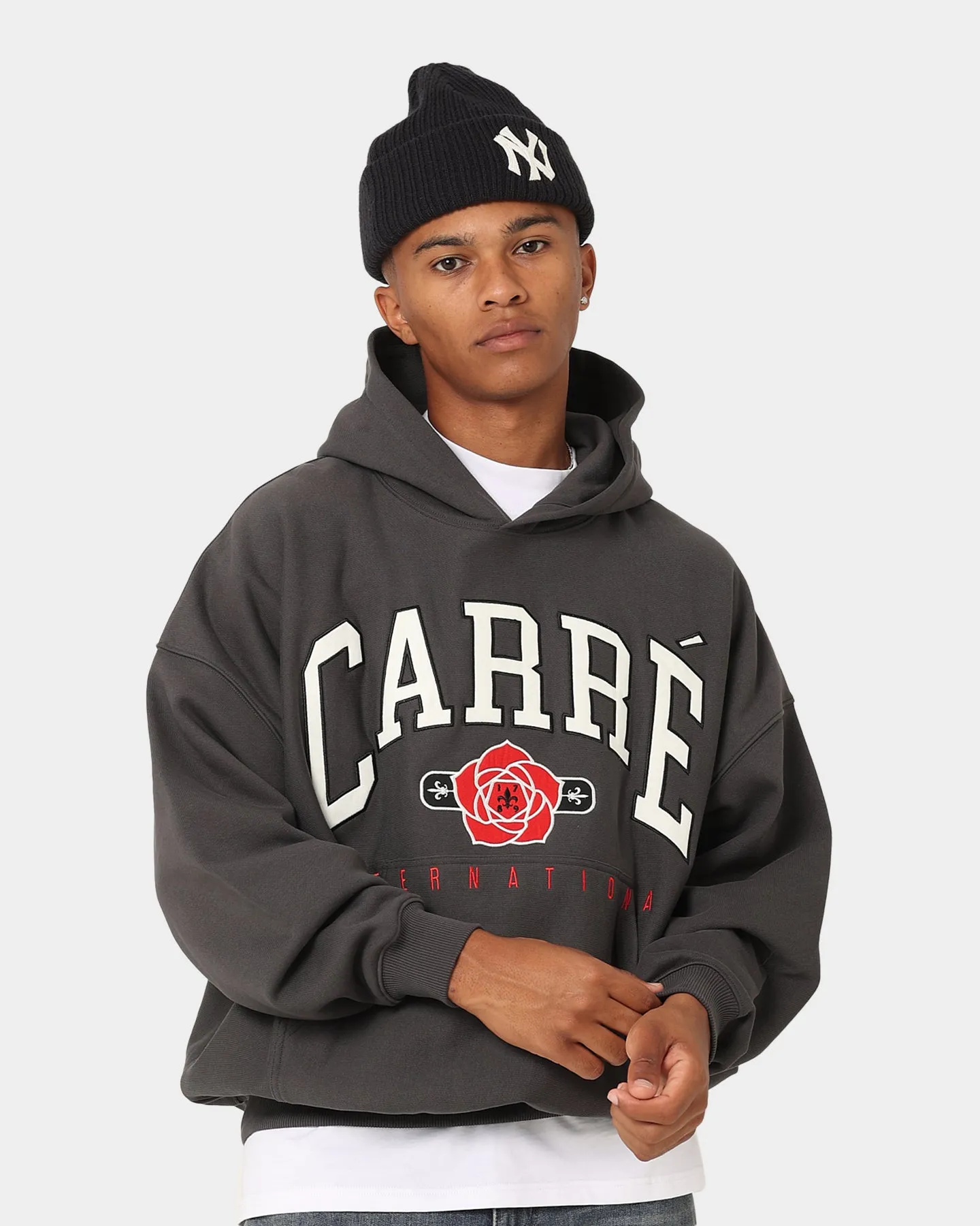 Carre Rose International Oversized Hoodie Coal Touch Street Vibe
