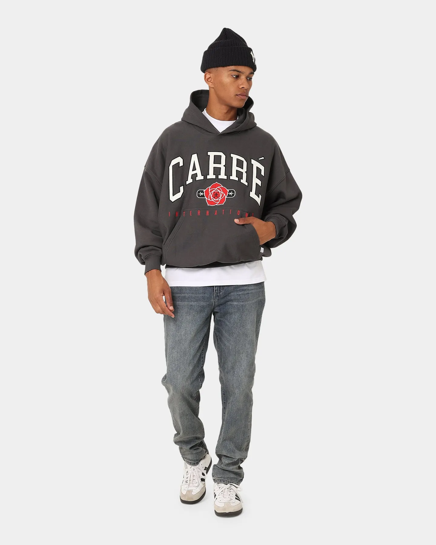 painters Approach Carre Rose International Oversized Hoodie Coal