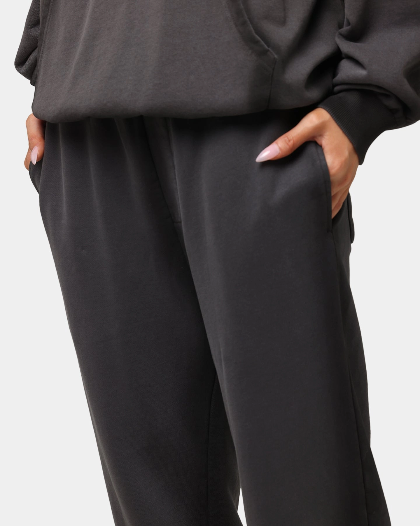 Saint Morta Contrast Wash Sweatpants Washed Black Comfortable Leg