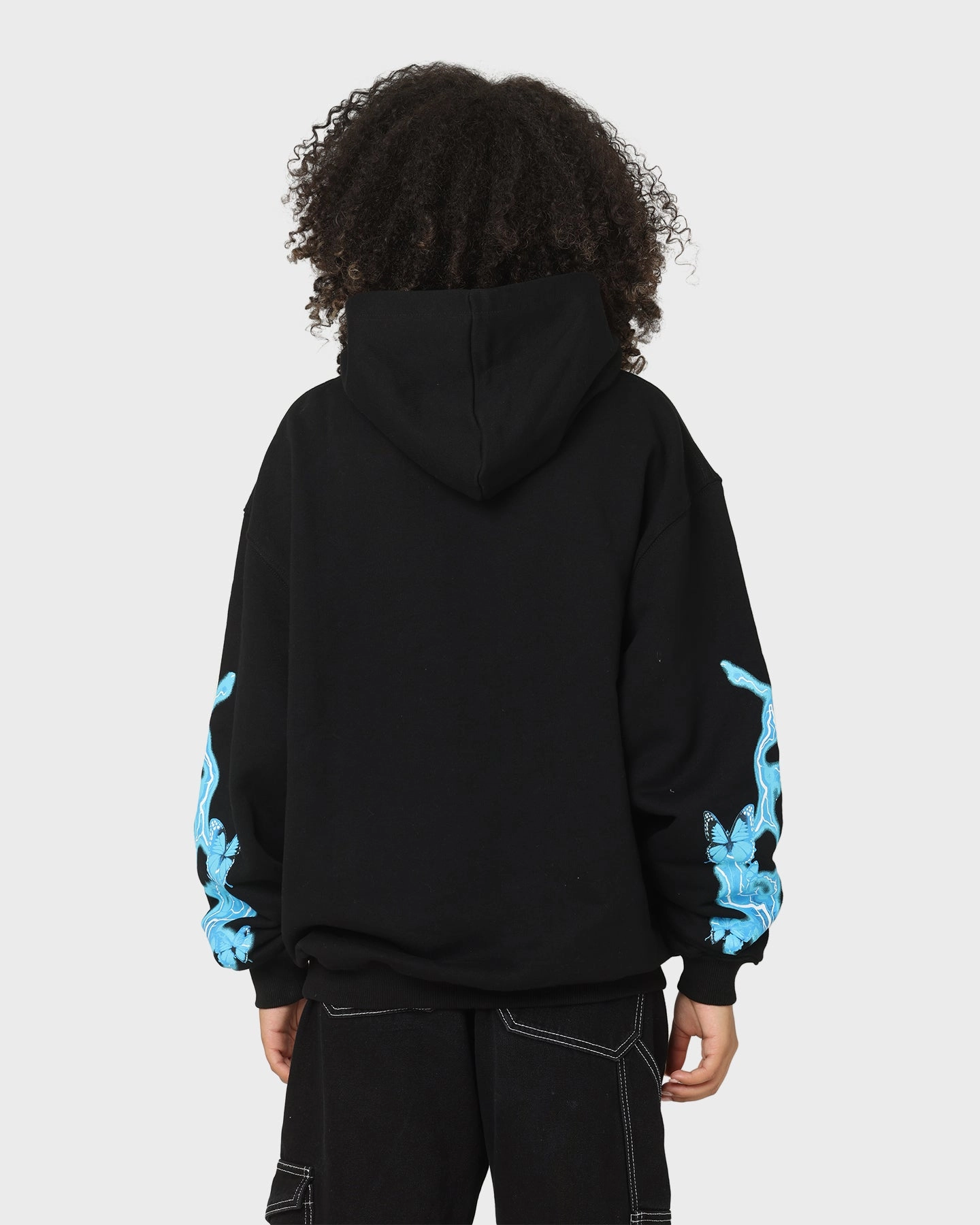 Loiter Electro Butterfly Hoodie Black Cozy and Light Pocket Detailing