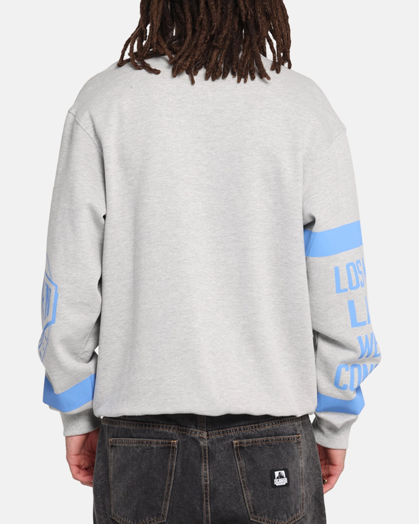 Mitchell & Ness Los Angeles Lakers Letterform Crewneck Grey Marle Versatile Apparel