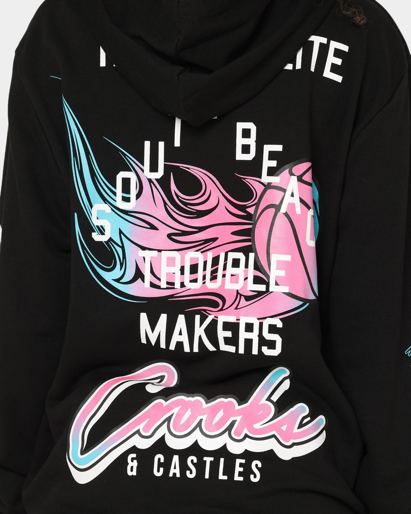 Crooks & Castles Miami Sportek Hoodie Black Travel Fashion Weather Resistant Coating