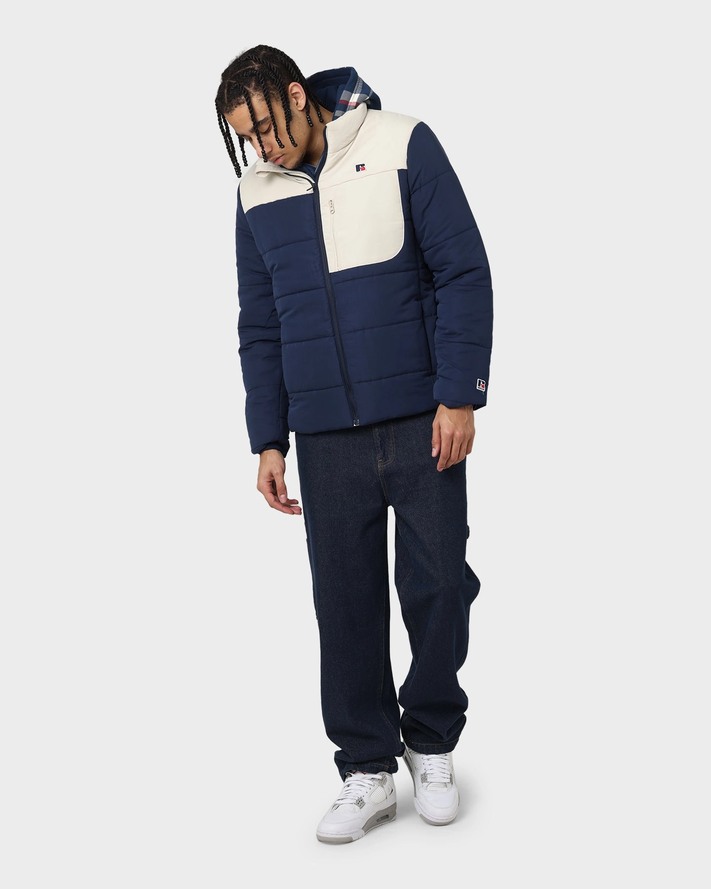 Martial-arts Russell Athletic Splinter Puffer Jacket Navy