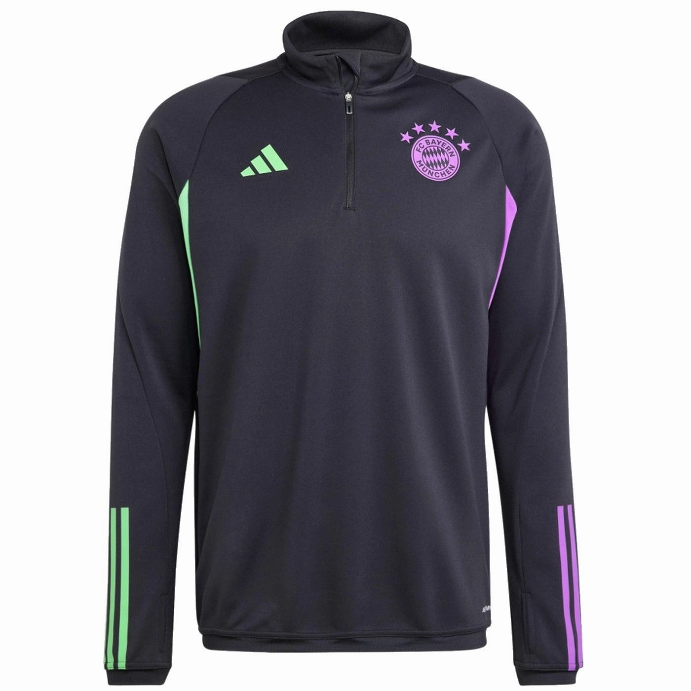 Adjustable Compression Fit Bayern Munich black training technical sweat top 2023/24 - Adidas