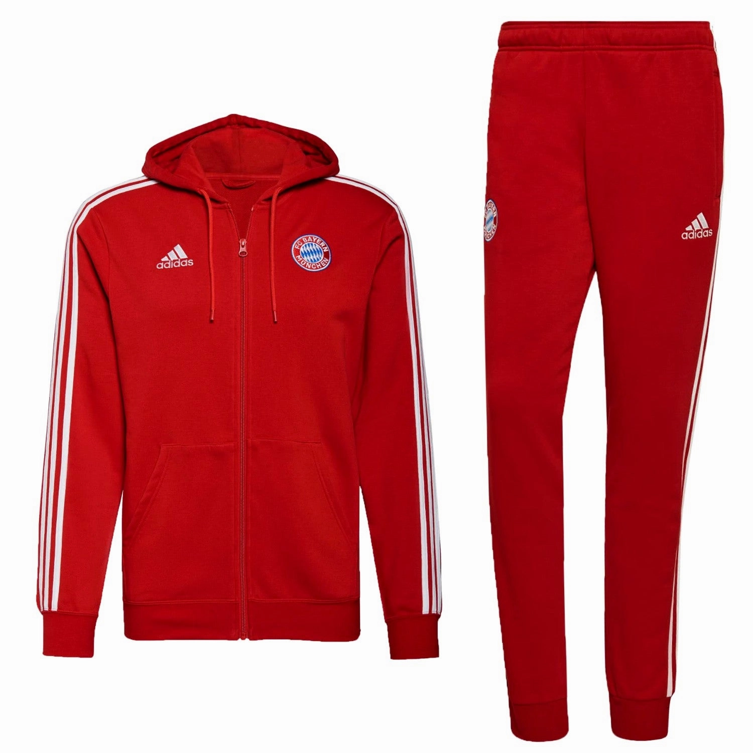 Training Look Bayern Munich Casual 3S hooded presentation tracksuit 2021/22 - Adidas