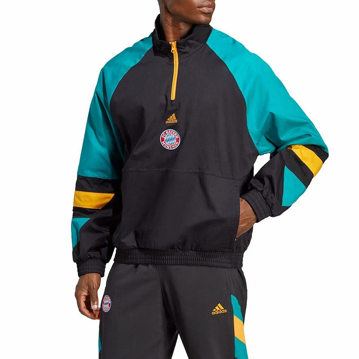 Bayern Munich Icon fans presentation Soccer tracksuit 2023 - Adidas NeutralImpactSupport Wide Coverage Waistband