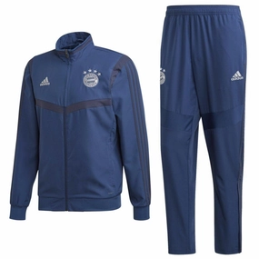 Bayern Munich navy presentation Soccer tracksuit 2019/20 - Adidas advertising