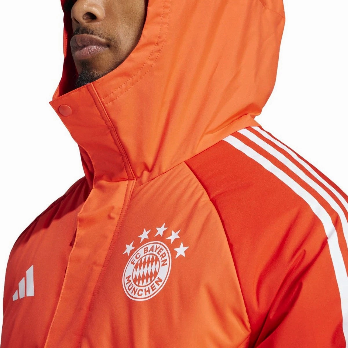 Bayern Munich soccer light red parka down jacket 2024 - Adidas attention-grabbing Ergonomic Design