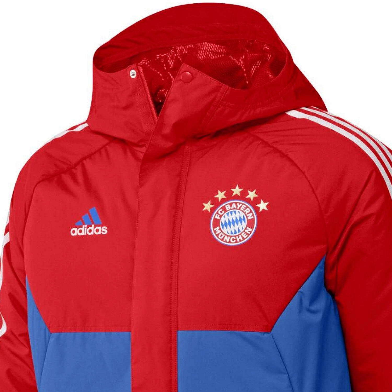 clearance venue Bayern Munich Soccer parka down jacket 2023 red/blue - Adidas