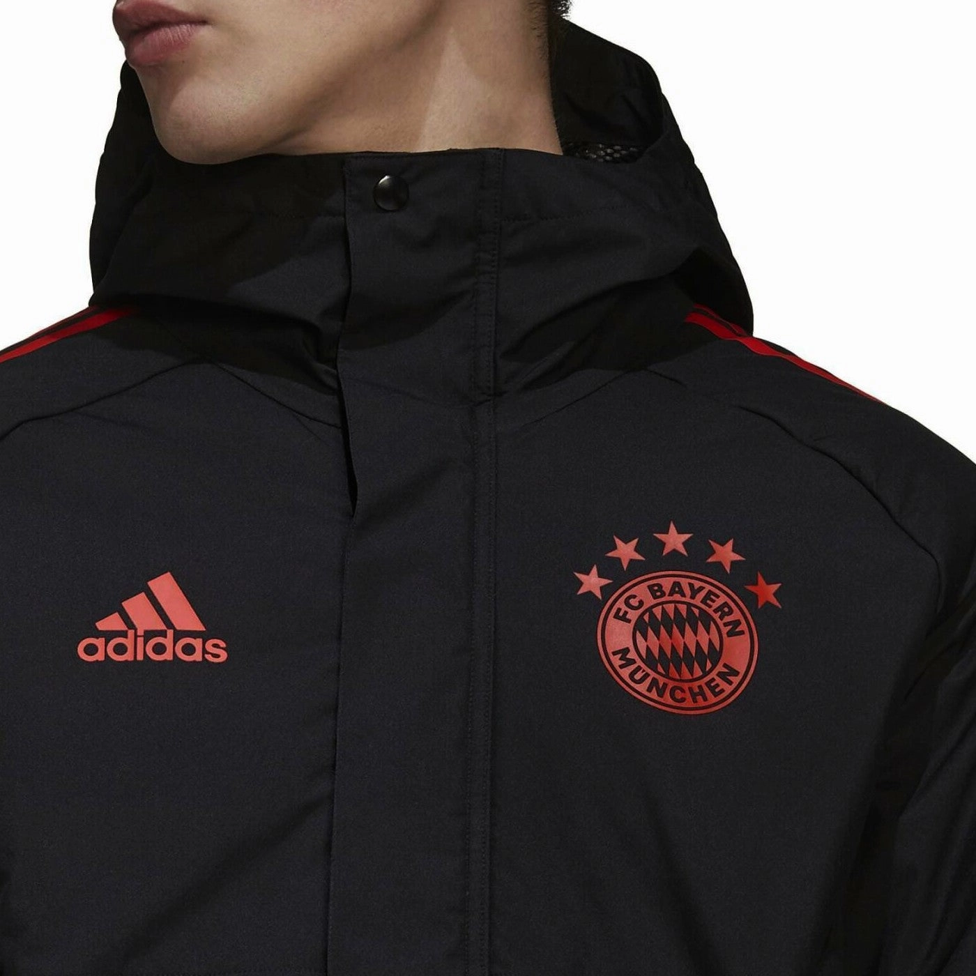 Sleeveless option DoubleLayered Elastication Bayern Munich winter training bench parka jacket 2022/23 - Adidas