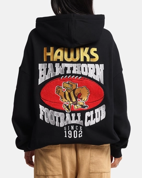 Noise Reduced Fabric Bestow Mitchell & Ness Hawthorn Hawks Team Hoodie Solid Black