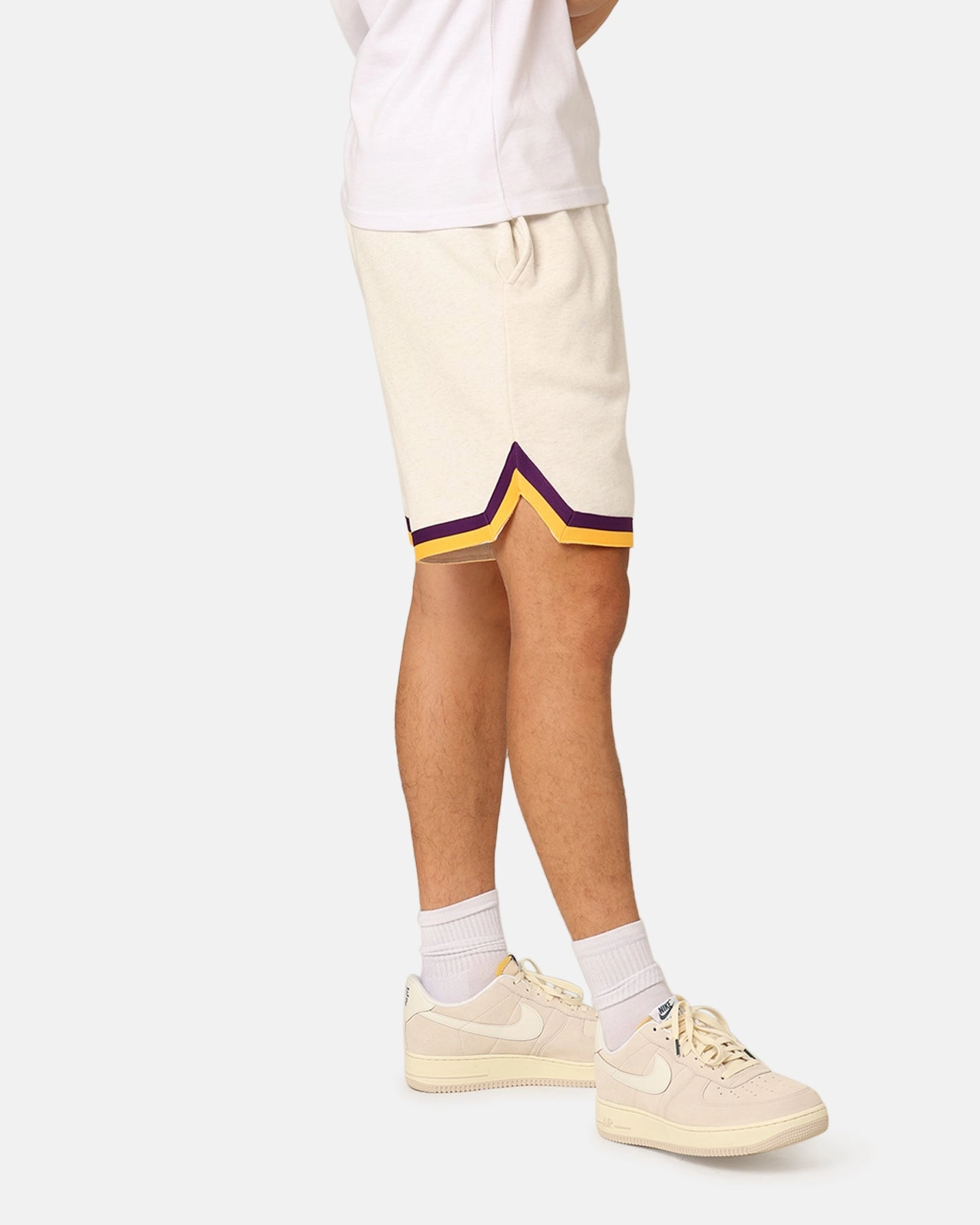 shrink - resistant Mitchell & Ness Los Angeles Lakers Shooting Shorts White Marle