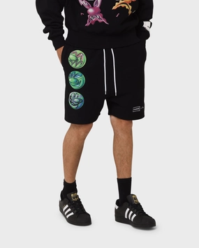 Carr?? X Kenny Scharf Multi Face Sweat Shorts Black Coastal Style